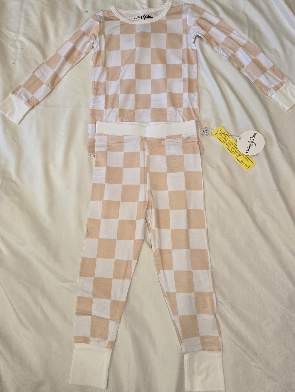 NWT Lush & Luna BAMBOO Checkerboard 2 Piece Pajamas. Size 4T
